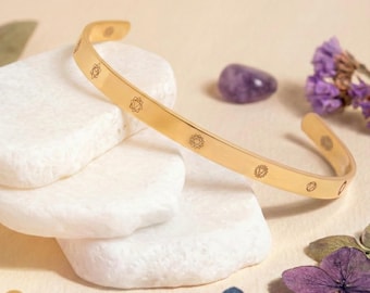 Pulsera de los siete chakras, mantra personalizado, brazalete espiritual