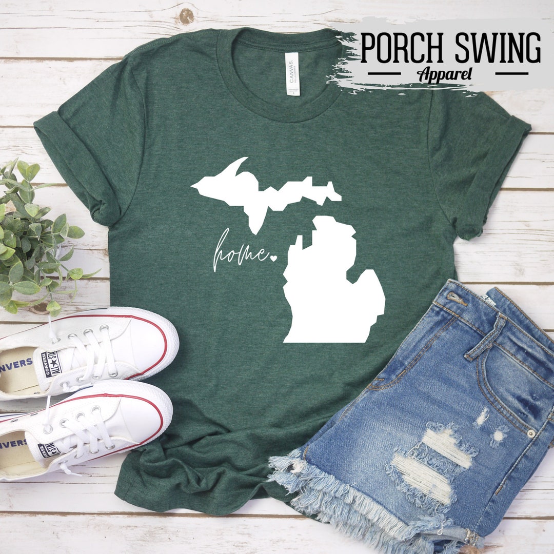 Michigan Map Shirt Michigan Shirt Home State Shirt Michigan - Etsy