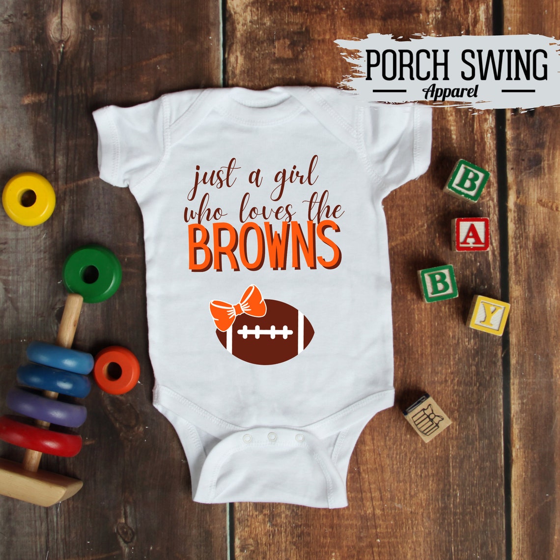 Just a Girl Who Loves Her Browns Onesie® Cleveland Browns Etsy