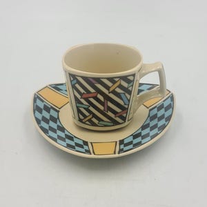Vintage Flash Dorothy Hafner Rosenthal Espresso Cup with Saucer, Postmodern Design Cup, 1980s