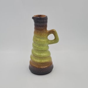 Vintage Vest Ceramic Dutch Pottery Vase in Green and Brown, c.1970s