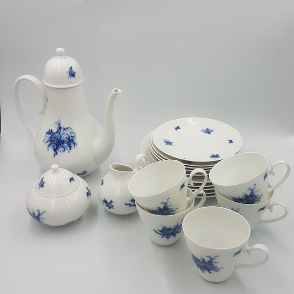 Rosenthal Romanze Blue Flower Pattern Tea Set by Bjørn Wiinblad, 1960s, Set of 18