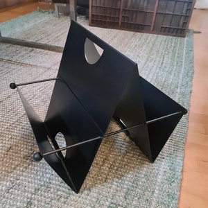 Vintage Magazine Rack Memphis Era, Italy, c.1980s, Postmodern Design Magazine Rack
