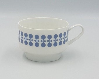 Vintage Melitta Porcelain Coffee Cup / Sugar Jar, Blue Pattern, 1960s