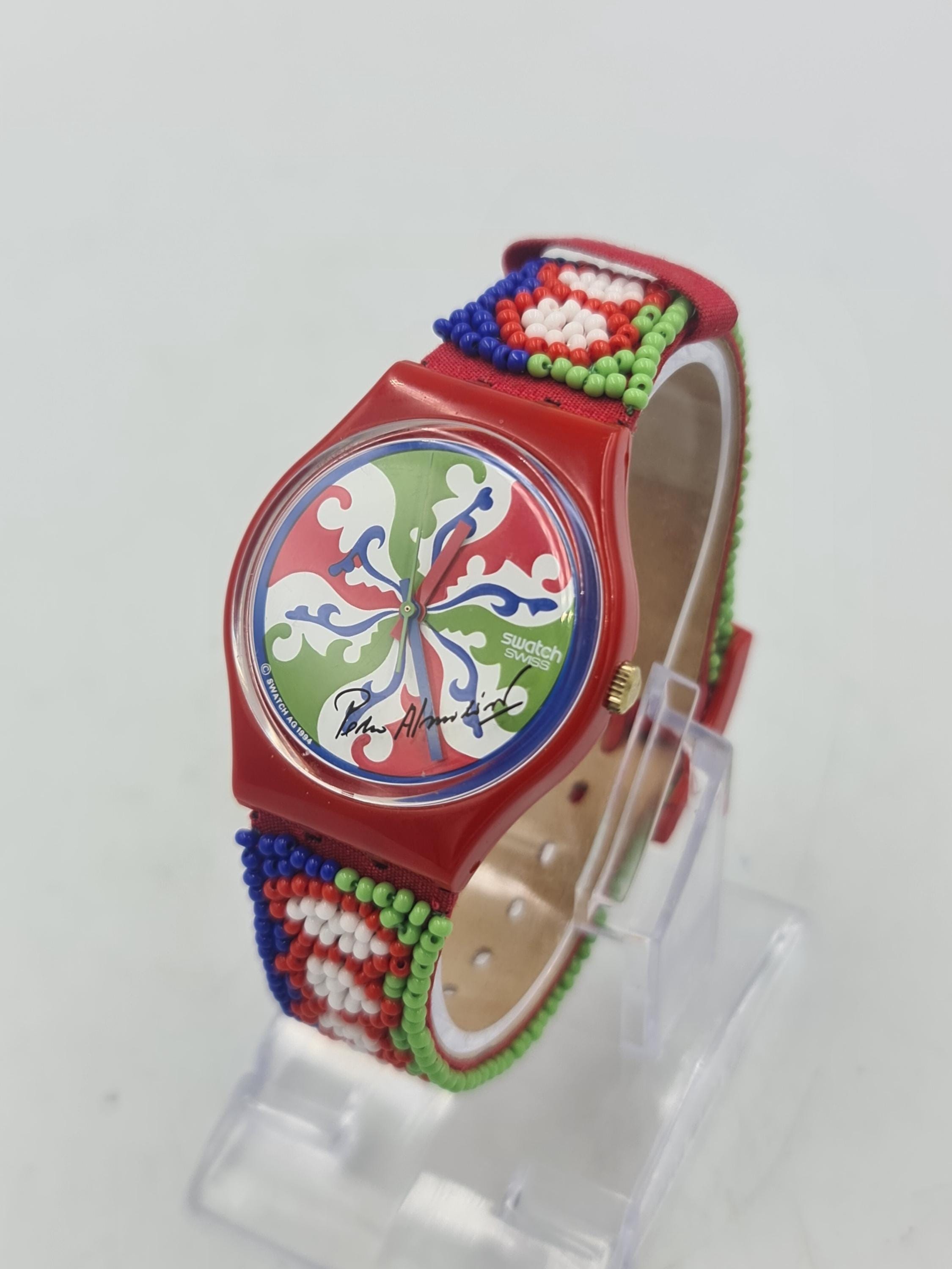 Swatch VENICE ONLY Multicolor Illustrated Silicone Wristwatch with Red Accent Destination Swatch Watch - Etsy main image 3