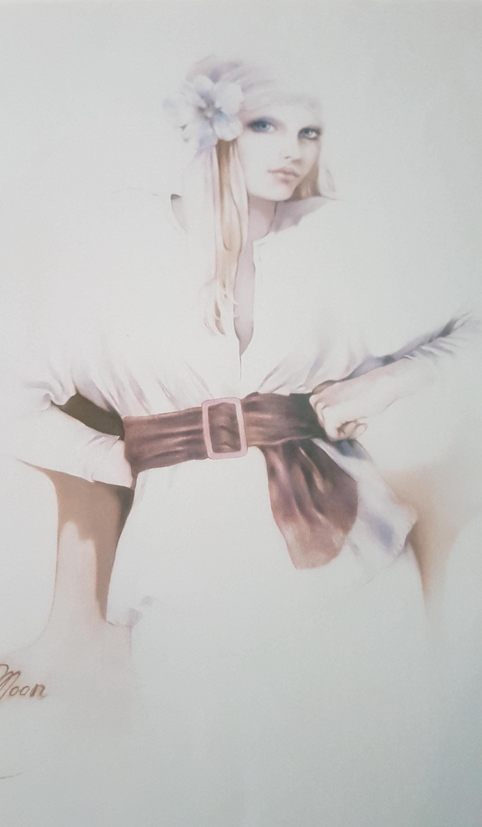 Vintage 1981 Verkerke Edition Yvette Picture by Fashion Designer Sara Moon, Unframed 49.5cmx39.5cm, Vintage 1980s Print