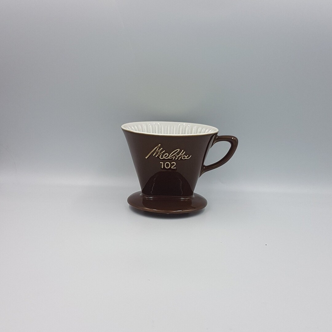 Brown Melitta Embossed Ceramic Pour Over Coffee Filter Holder Etsy