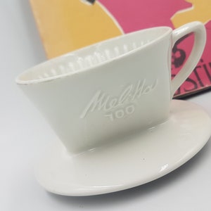 Melitta 1961 Swiss Langenthal  Three Holed Ceramic Pour Over Coffee Filter Holder &#39;100&#39;