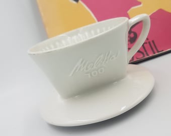 Melitta 1961 Swiss Langenthal  Three Holed Ceramic Pour Over Coffee Filter Holder &#39;100&#39;
