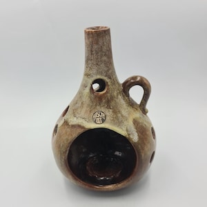 West German Pottery - Ruscha Art Ceramic Candleholder - Ruscha Lantern, with Original Sticker, Vintage Boho Latern