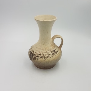 Vintage Steuler Keramik Vase, West Germany, 1970er Jahre, Beige Braun