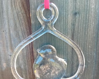 Kosta Boda Vintage Glass Bird Suncatcher ventana ornamento, por Bertil Vallien