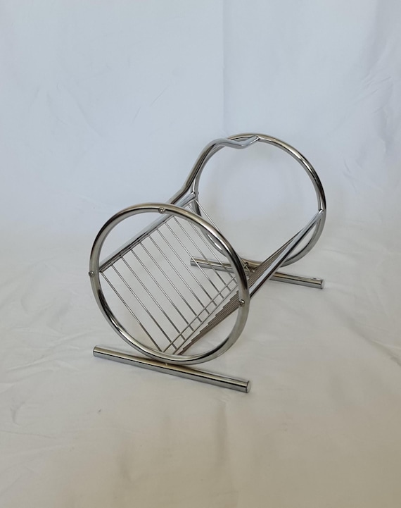 Vintage Chrome Magazine Rack, c.1960s