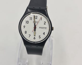 1985 Swatch Watch Blackout GB105 Rare, Vintage Swatch Watch - Etsy