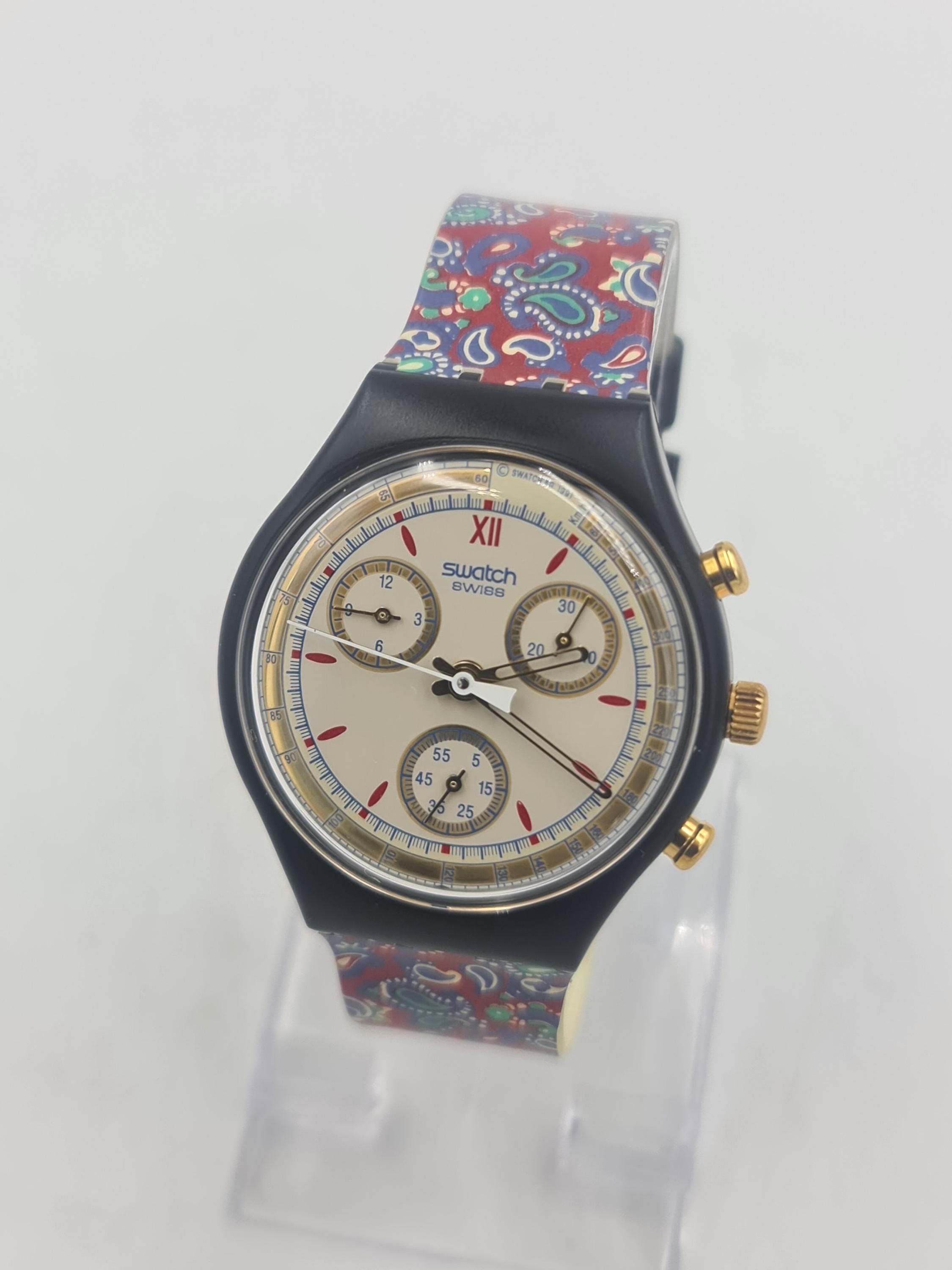 スウォッチ ヴィンテージ クロノグラフ 1992年 SCB108 ペイズリー