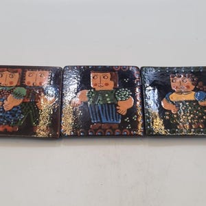 Platos de pared de cerámica de estudio suizo, decoración de arte popular, Stähli Steffisburg, juego de 3