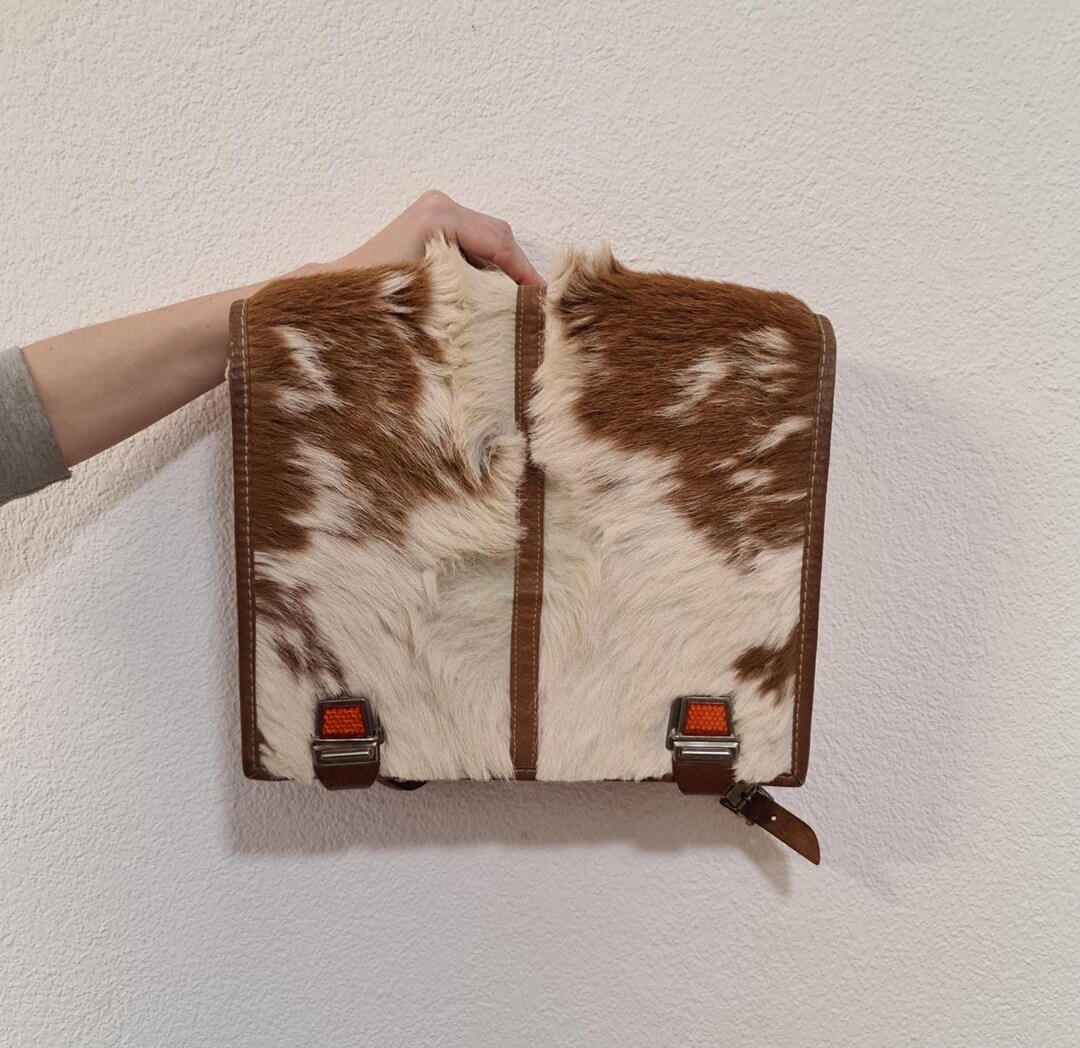 Vintage Swiss Leather Cow Hide Satchel Rucksack Backpack, C.1970s - Etsy
