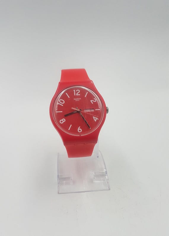 Swatch Watch 'Moin Moin Hamburg' Gent in Red and White SUOR705C, Limited Edition View 2