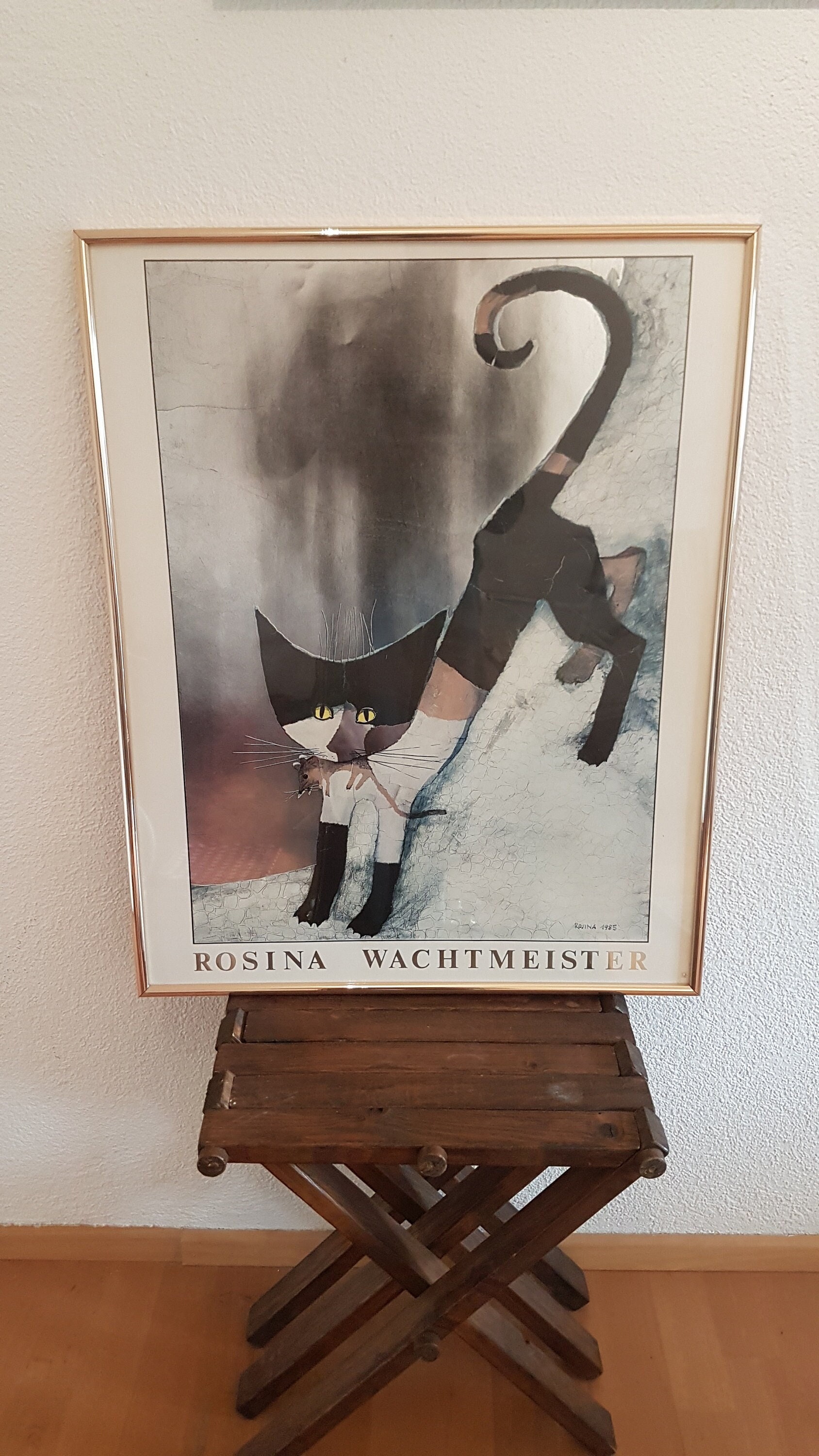Rosina Wachtmeister Cat Artist Silver Foil Enhanced Picture Ivano Il  Terrible 1980s Verkerke Gallery Edition Golden Frame