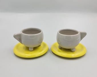 Vintage MAS Italy Postmodern Design Coffee Cups, c.1980s