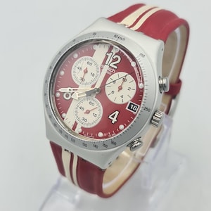 Vintage 2003 Swatch Chrono Watch Red Batch Irony Series YCS4026 Very Rare