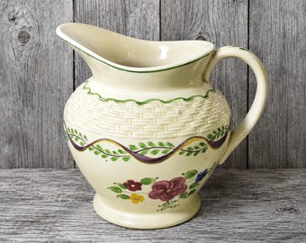 Hand Painted Adams Titian Ware Blossom Time Ceramic Pitcher England