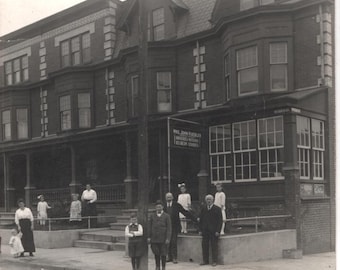 Antique Photo Circa 1900 To 1910 Grocery Store Family Run Advertising 7 1/2 x 8 1/2
