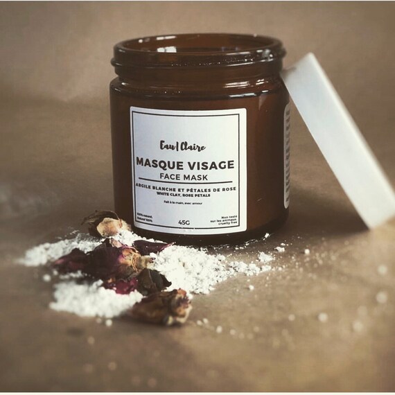Masque Visage Argile Blanche Et Pétales De Rose Ou Argile Verte Et Lavande