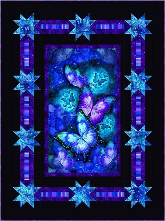 Cosmic Butterfly Shine Quilt Kit by Timeless Treasures 52-1