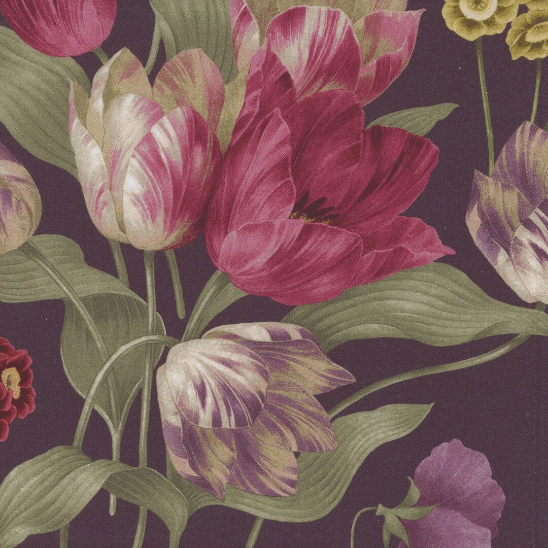 Laurel Tulips and Pansy Bouquet by Timeless Treasures CD 1901 Multi ...