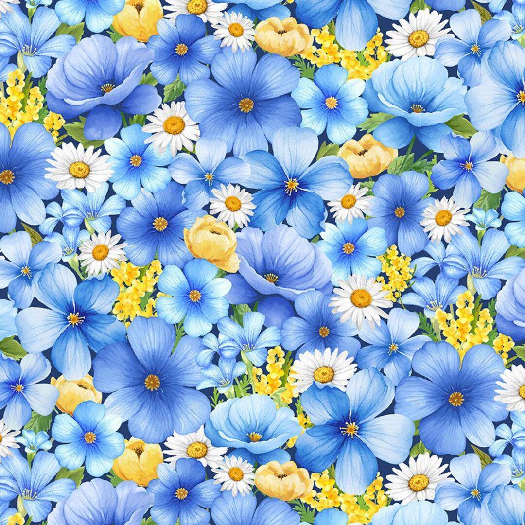 Bee and Bee Kind Medium Packed Floral by Timeless Treasures FLEUR ...