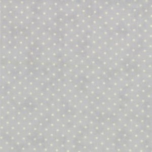 May include: A light grey fabric with a white polka dot pattern.