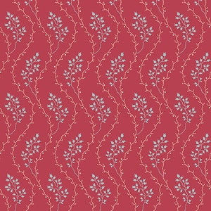 Cloverdale House by Di Ford-Hall for Andover A7967-Red sold by the 1/2 yd.