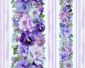 Garden Delight 11" randstreep van Timeless Treasures DOT- CD3501 Multi, verkocht per 1/2 yd.