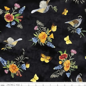 Golden Poppies by Shealeen Louise for Riley Blake Designs C11800-Black sold by the 1/2 yd.