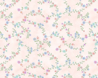 Dorothy Jean's Flower Garden by Mary Jane Carey for Henry Glass 2972-22 Pink sold by the 1/2 yd.