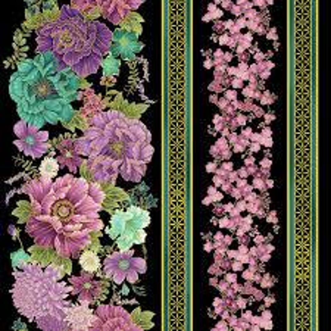 Shizuka Border Stripe by Chong-a Hwang for Timeless Treasures FLEUR ...
