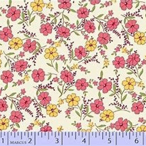 Aunt Grace Daffodil Spray by Judie Rothermel for Marcus Fabrics R35-6269-0376 sold by the 1/2 yd.