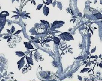Blue Byrd 108" wide by Colonial Williamsburg for Windham Fabrics 54286W-1DES-1 sold by the 1/2 yd.