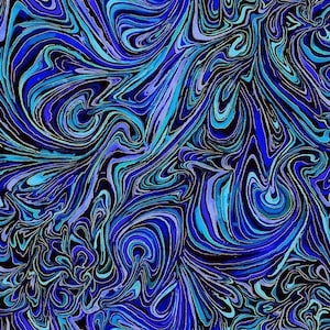 Escapade Abstract Metallic Marble by Chong-a Hwang for Timeless Treasures CM3799 Indigo sold by the 1/2 yd.