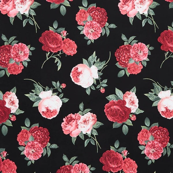 Daydream Garden by Tim Gaffey for Wilmington Prints 50013-937 Black sold by the 1/2 yd.