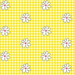 Henrietta Hen by Maria Kalinowski for Kanvas 8595-33 Yellow sold by the 1/2 yd.