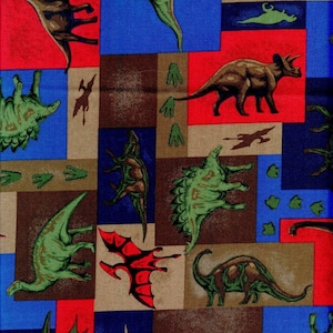 Prehistoric Dinosaur Patch by David Textiles sold by the 1/2 yd.