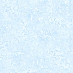 Essentials Scroll by Wilmington Prints 1077-89025-411 Lt. Blue sold by the 1/2 yd.