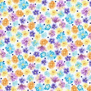 Wildflowers, Flowerhouse Collection by Robert Kaufman 20290-14 sold by the 1/2 yd.