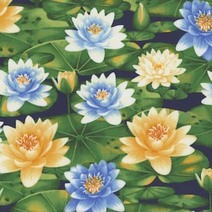 Waterlily Magic par Jan Mott pour Henry Glass 2886-77 pour un mètre seulement.