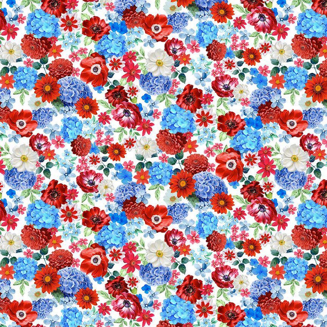 Stars and Stripes by Timeless Treasures FLEUR CD3270 USA 35" Remnant - Etsy