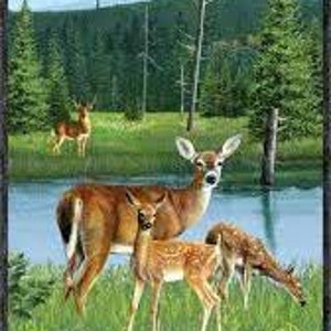 Oh Deer! Panel by Kevin Daniel for Wilmington Prints 30160-74 24&quot;X44&quot;