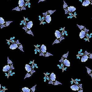 Royal Plume Metallic von Chon-a Hwang für Timeless Treasures Fabrics CM1568-Schwarz verkauft durch den 0,5 m.
