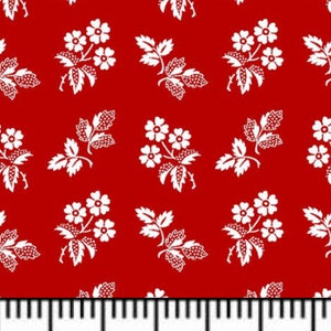 Redwork Revival by Color Principle by Henry Glass 8363-88 sold by yard